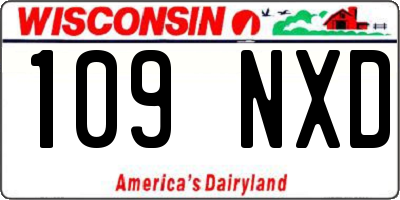 WI license plate 109NXD