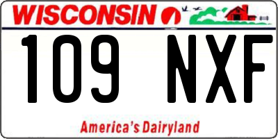 WI license plate 109NXF