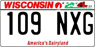 WI license plate 109NXG