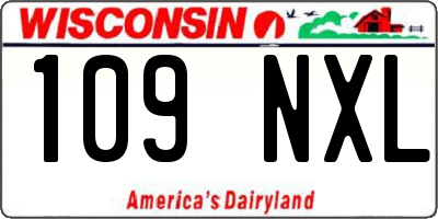 WI license plate 109NXL