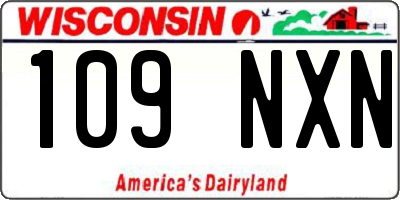 WI license plate 109NXN