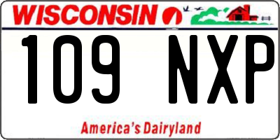 WI license plate 109NXP