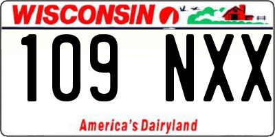 WI license plate 109NXX