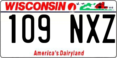 WI license plate 109NXZ