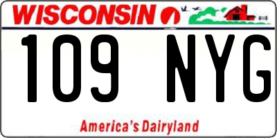 WI license plate 109NYG