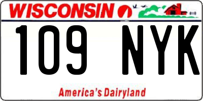 WI license plate 109NYK