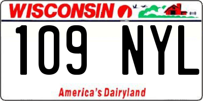 WI license plate 109NYL