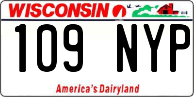 WI license plate 109NYP
