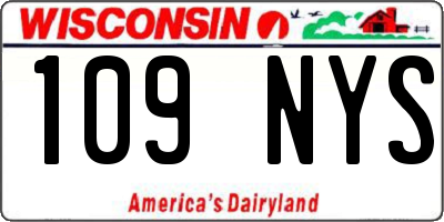 WI license plate 109NYS