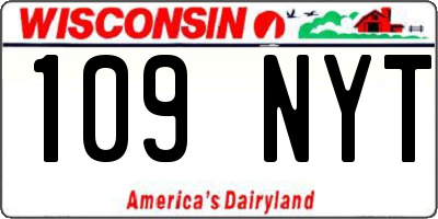 WI license plate 109NYT