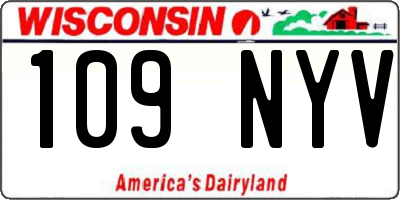 WI license plate 109NYV