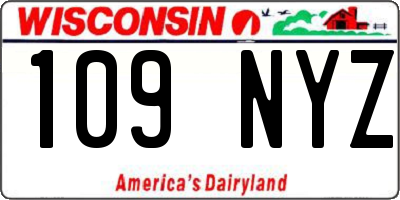WI license plate 109NYZ
