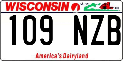 WI license plate 109NZB