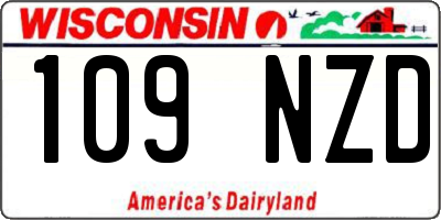 WI license plate 109NZD