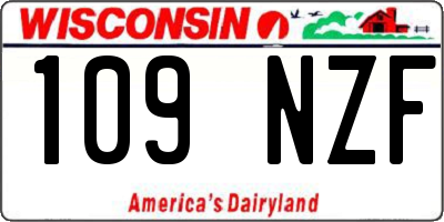 WI license plate 109NZF