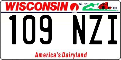 WI license plate 109NZI