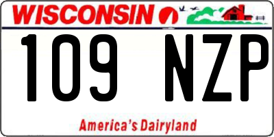 WI license plate 109NZP