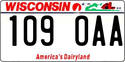 WI license plate 109OAA