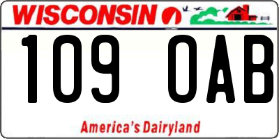 WI license plate 109OAB