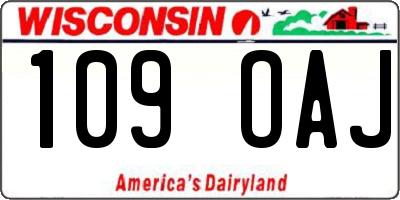WI license plate 109OAJ