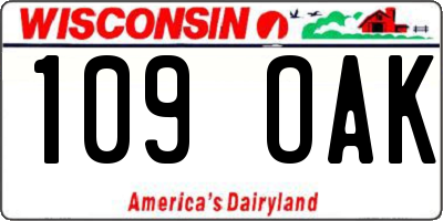 WI license plate 109OAK
