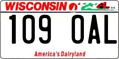 WI license plate 109OAL