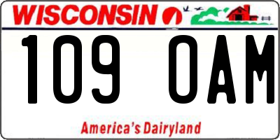 WI license plate 109OAM