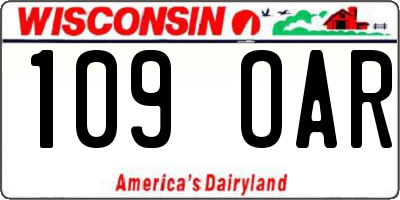 WI license plate 109OAR