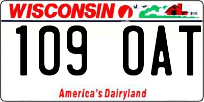 WI license plate 109OAT