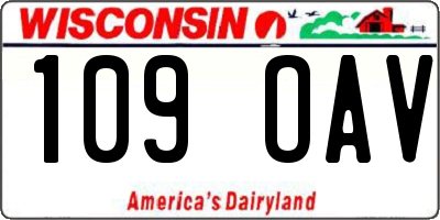 WI license plate 109OAV