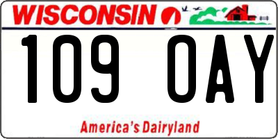 WI license plate 109OAY