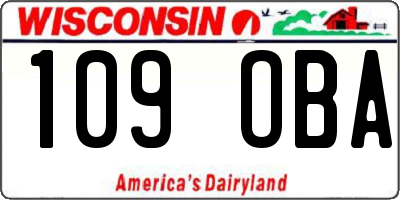 WI license plate 109OBA