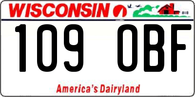 WI license plate 109OBF