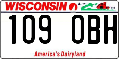 WI license plate 109OBH