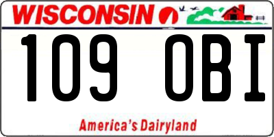 WI license plate 109OBI