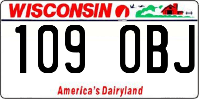 WI license plate 109OBJ