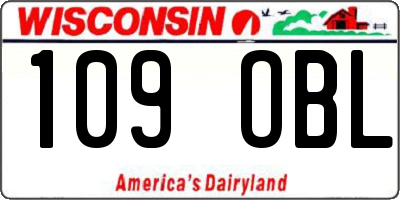WI license plate 109OBL