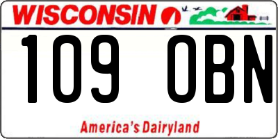 WI license plate 109OBN
