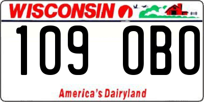 WI license plate 109OBO