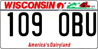 WI license plate 109OBU