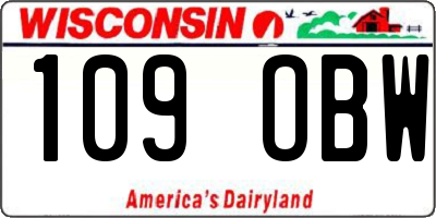 WI license plate 109OBW