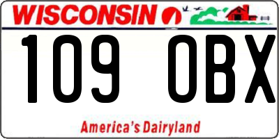 WI license plate 109OBX