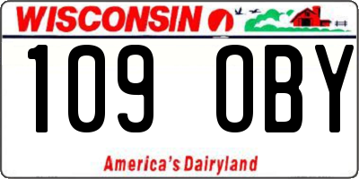 WI license plate 109OBY