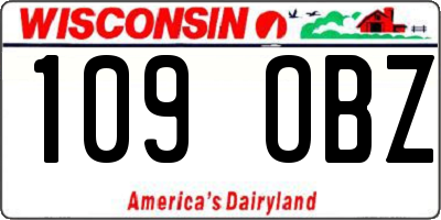 WI license plate 109OBZ