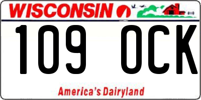 WI license plate 109OCK