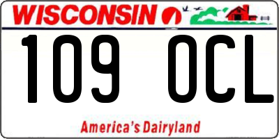 WI license plate 109OCL