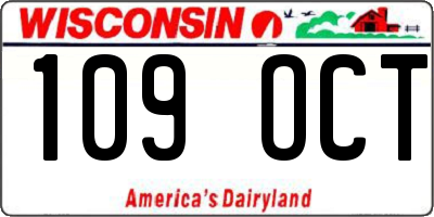 WI license plate 109OCT