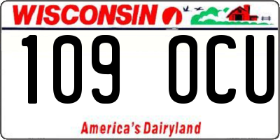WI license plate 109OCU