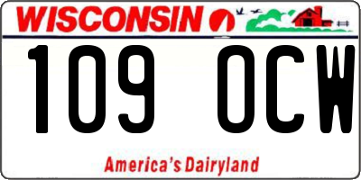 WI license plate 109OCW
