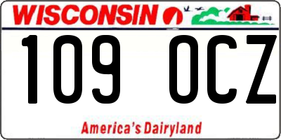 WI license plate 109OCZ